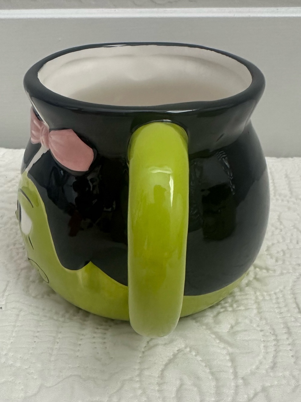 Bride of Frankenstein Halloween Ceramic Mug Pink Bow Spooky Cute Coffee Cup - Picture 4 of 6